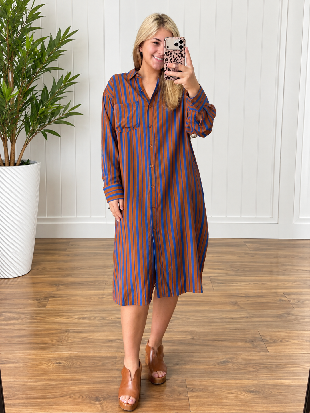 The Uptown Stripe Midi Dress