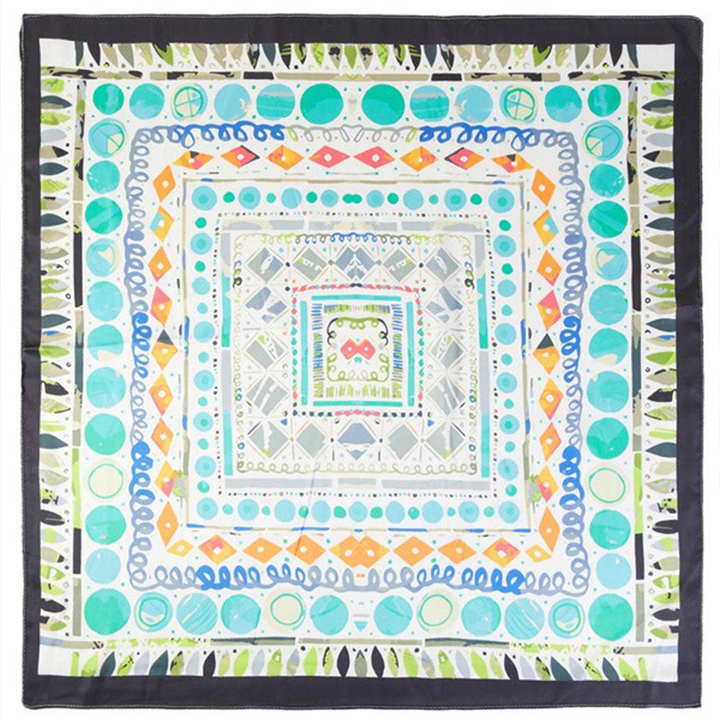 Print Bandana: Black/Turquoise