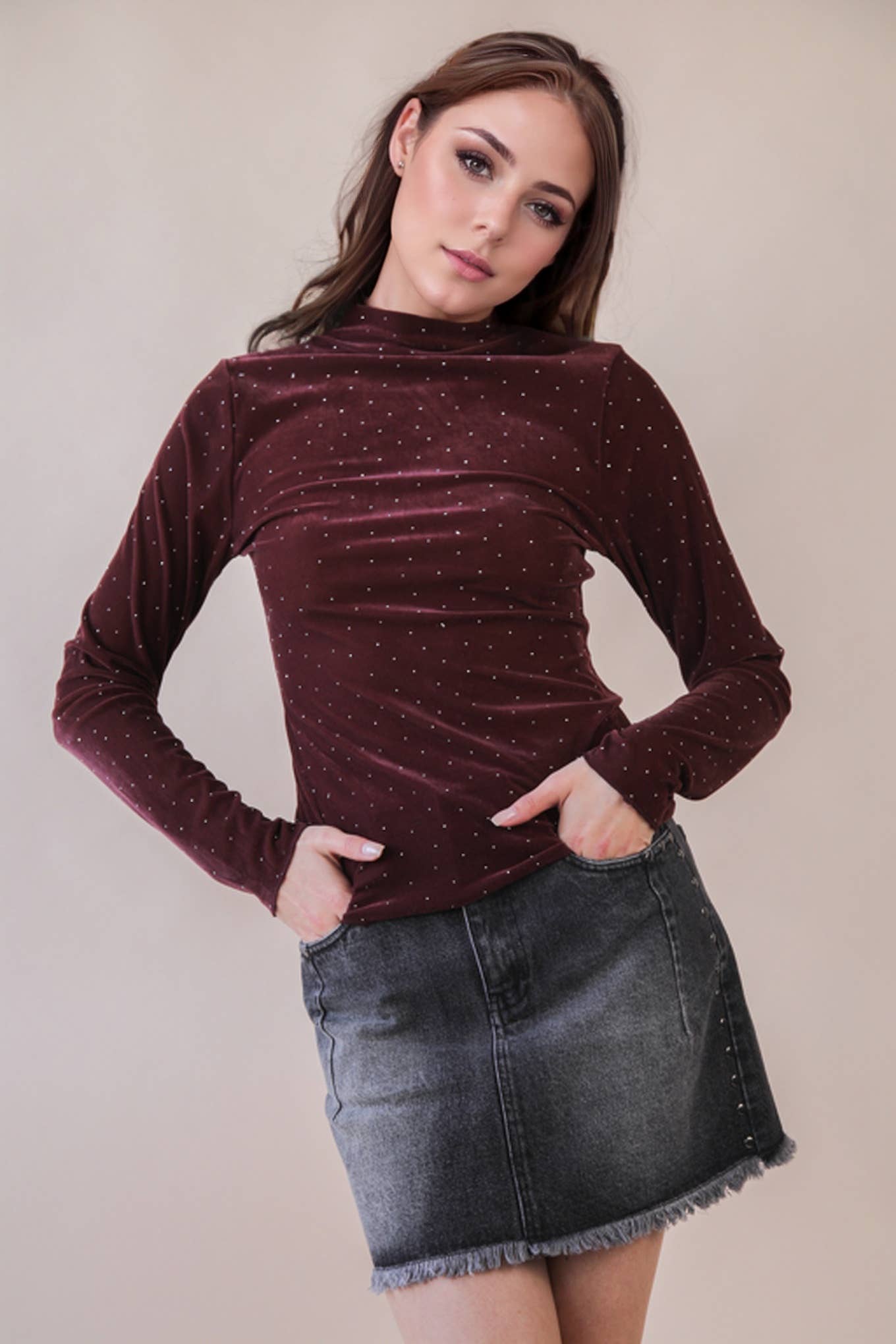 Mauve Stone Fitted Top