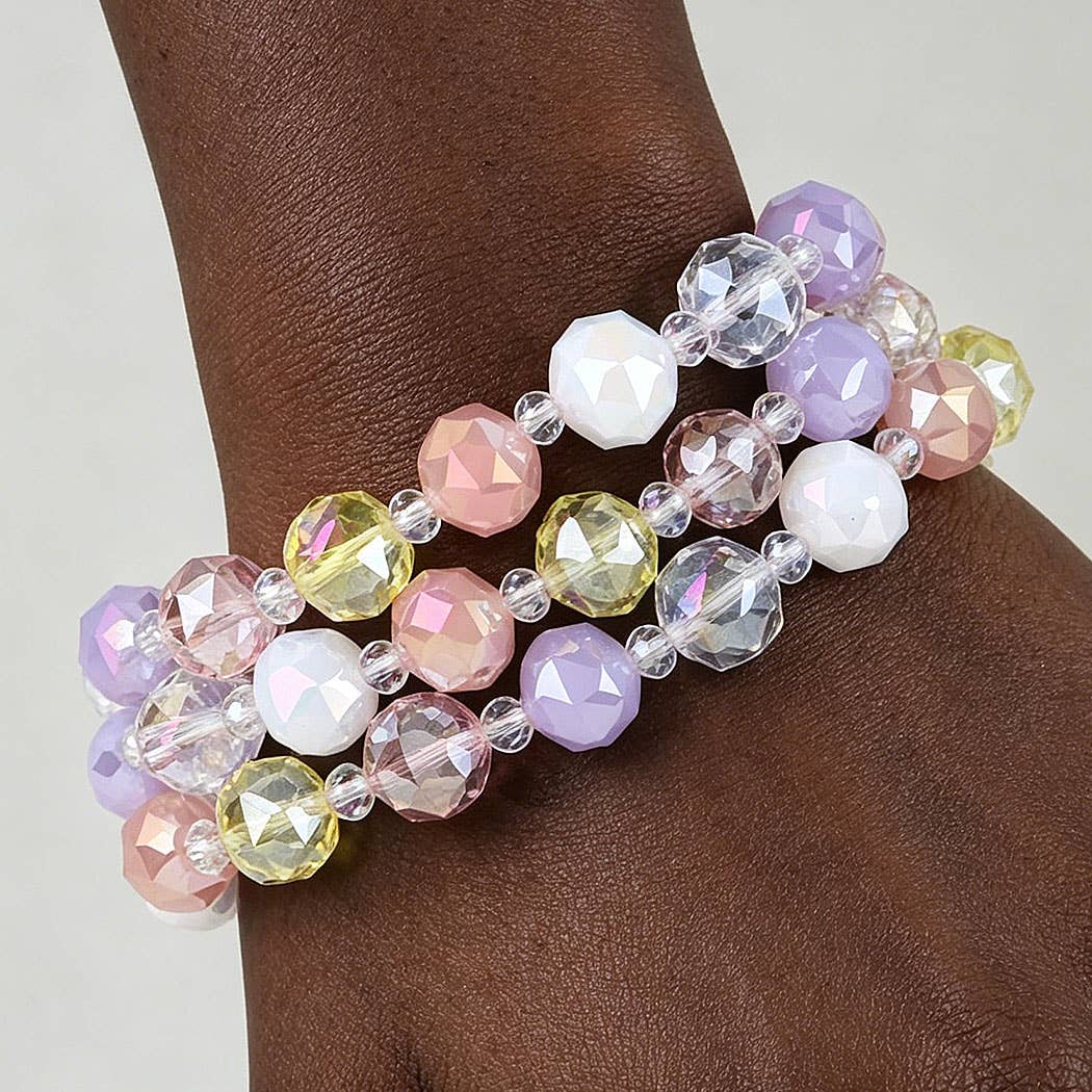 Multi Crystal Prism Beaded Bracelet: MT