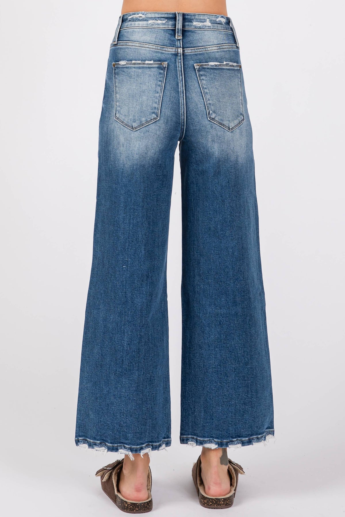 Petra High Rise Cropped Wide Leg Denim