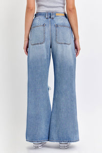 Cello High Rise Carpenter Wide Leg With Front Slits