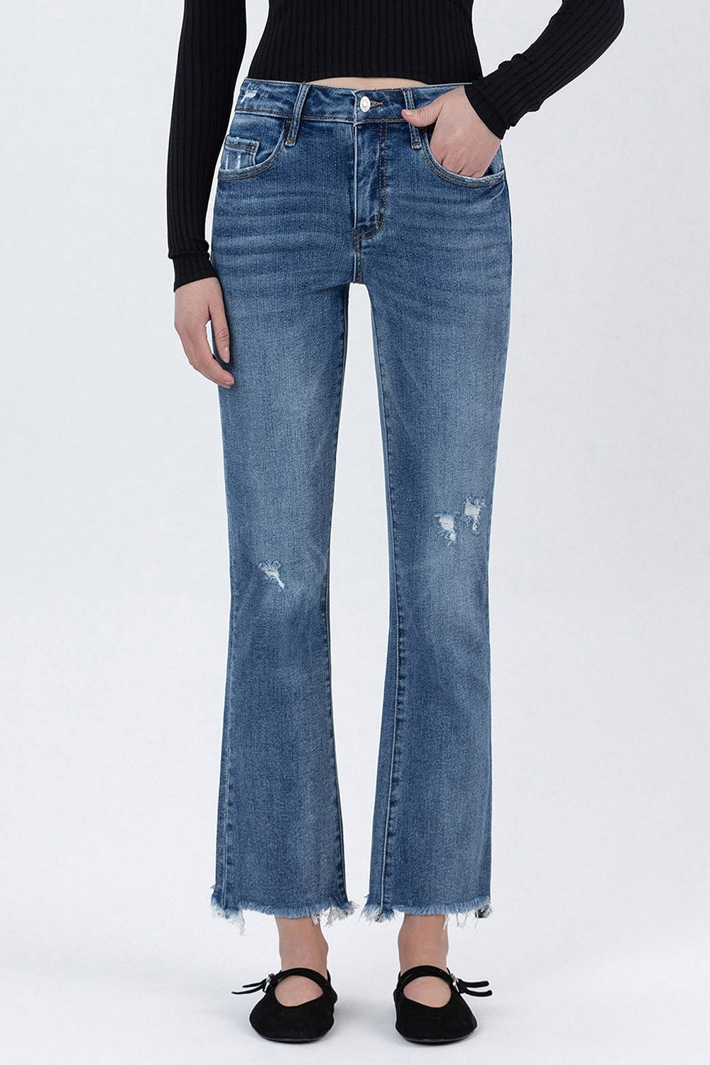 Lovervet Mid Rise Ankle Bootcut Jeans