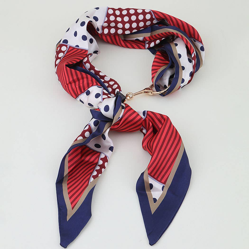 Red Toggle Scarf Wrap Necklace