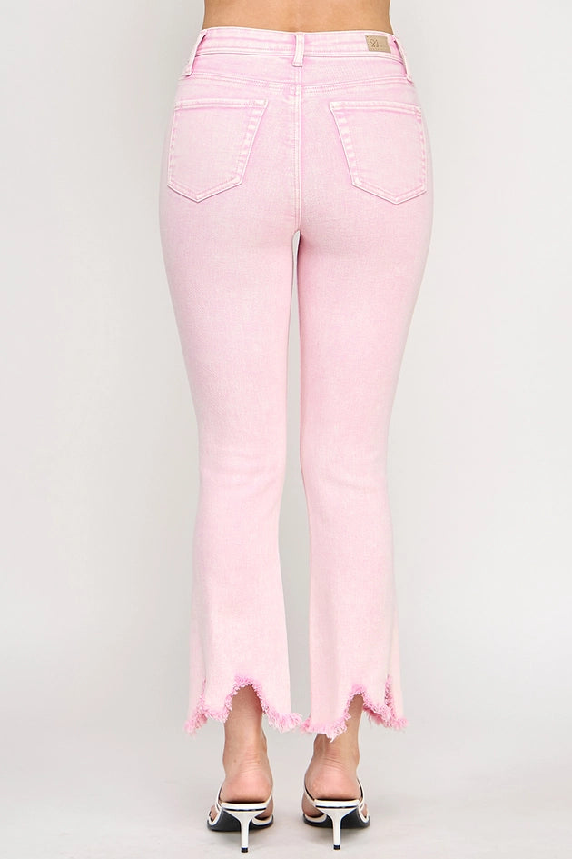 Soft Pink Tummy Control High Rise Kick Flares