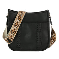 Weaving Detail Guitar Strap Crossbody Bag