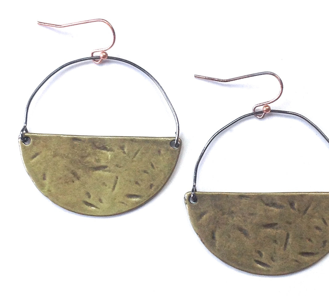 Hammered Half Circle Earrings