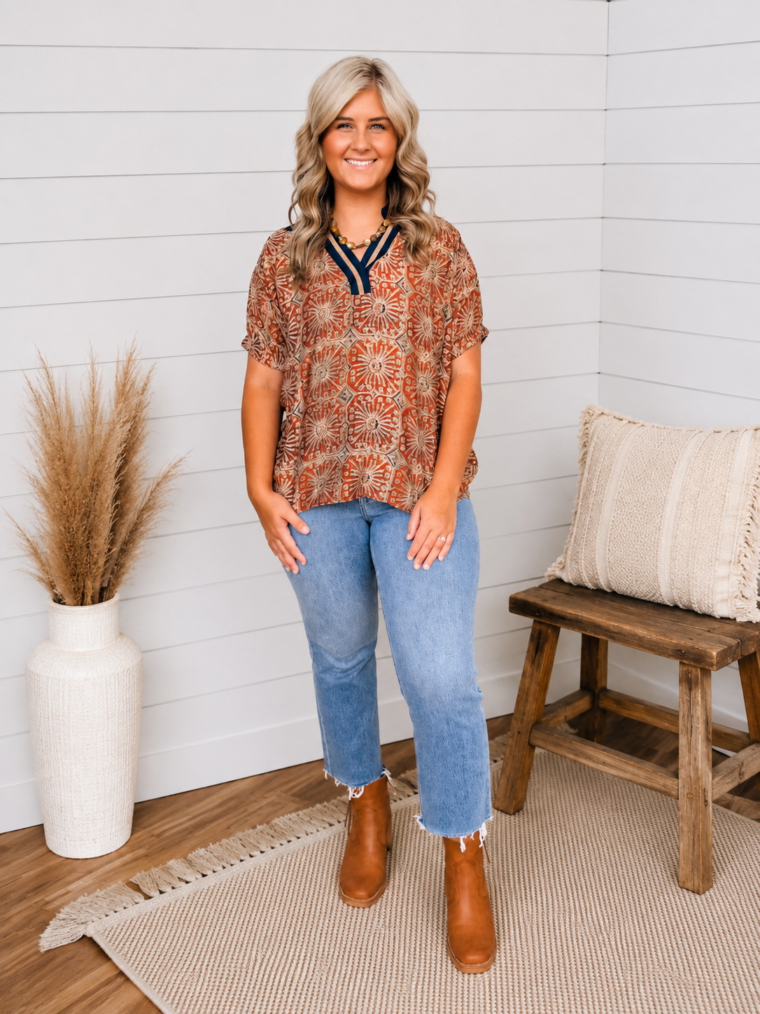 Southwest Sunset Print Top