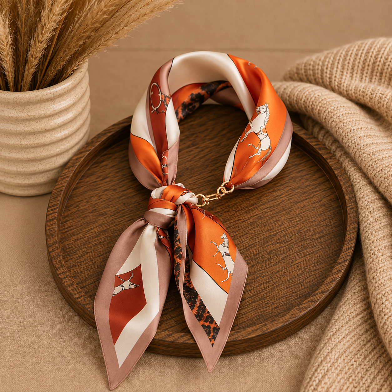 Equestrian Toggle Scarf Necklace