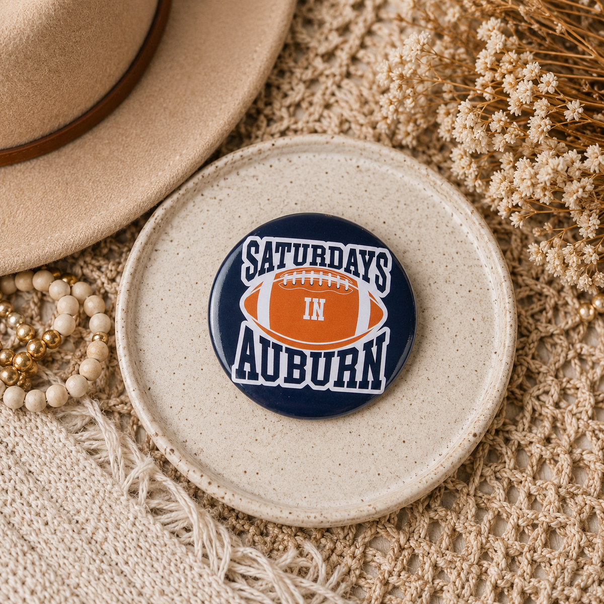 Saturdays in Auburn AL Button Pin