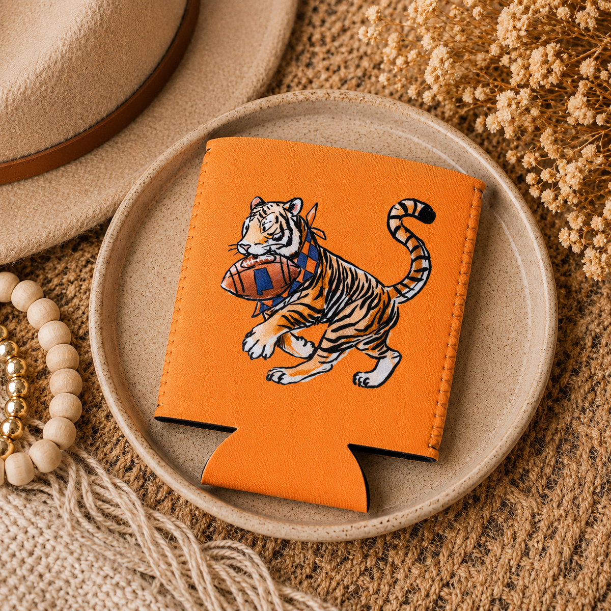 Orange Tiger Can Cooler
