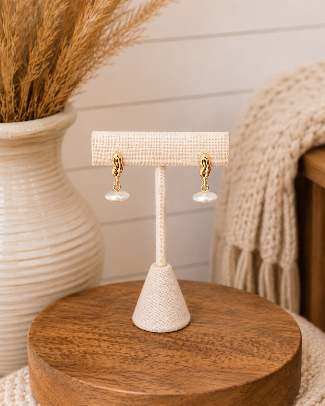 Organic Baroque Pearl Drop Earrings