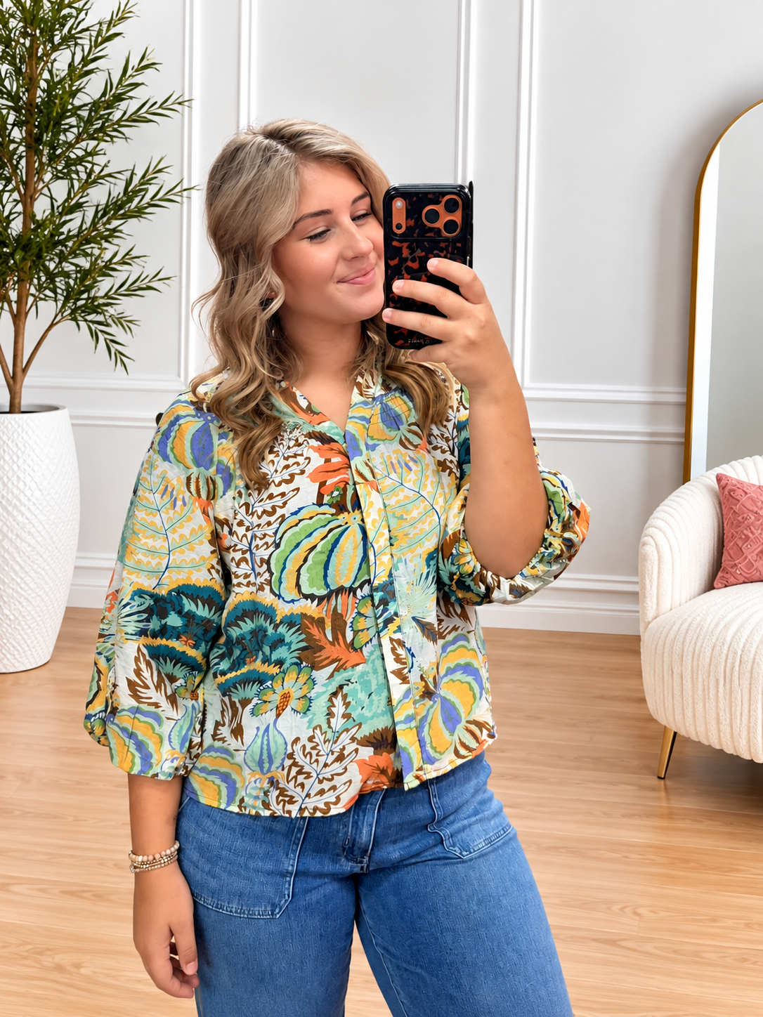 Sweet Mint Print Blouse