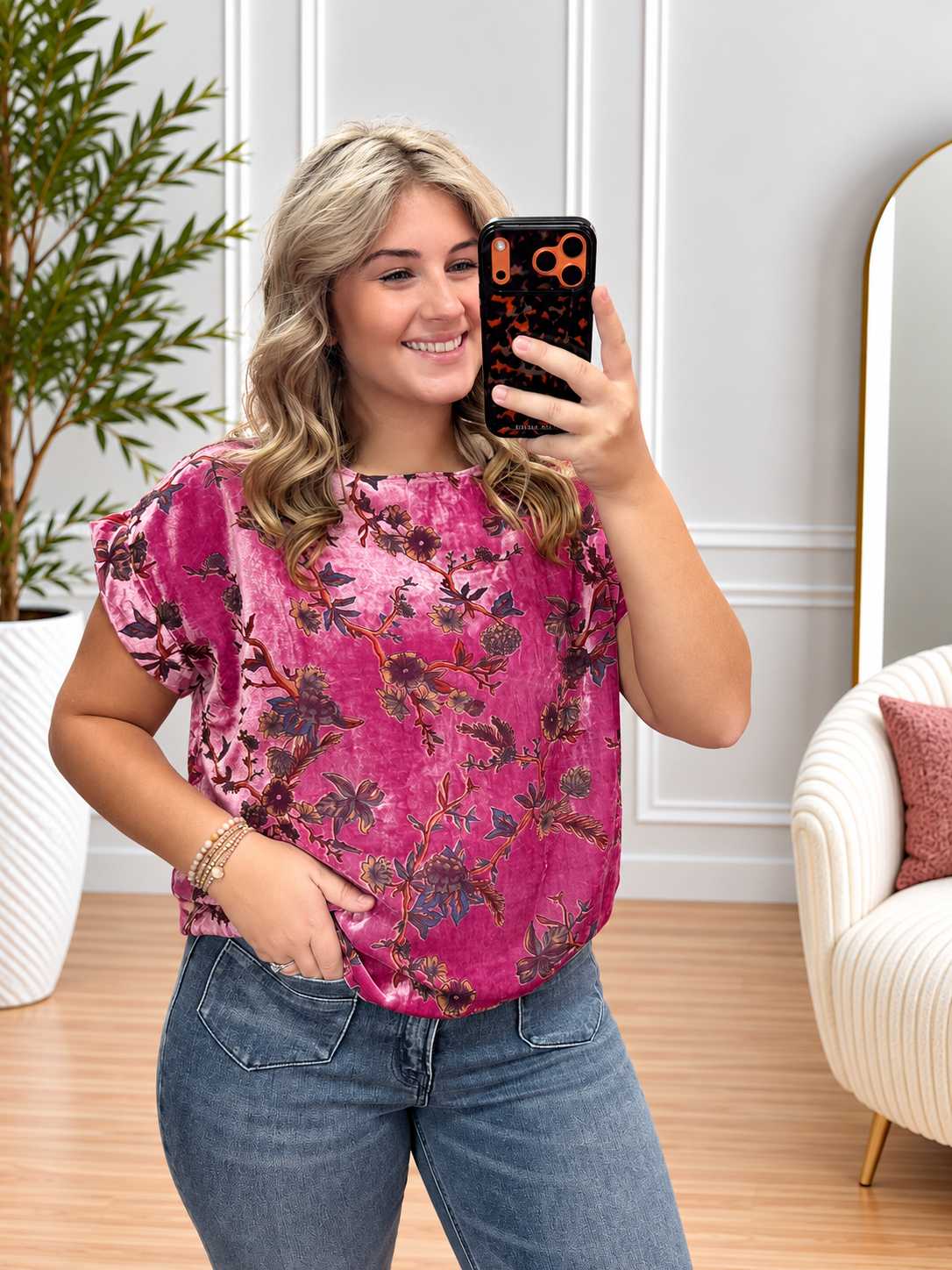 Wildflower Velvet Top