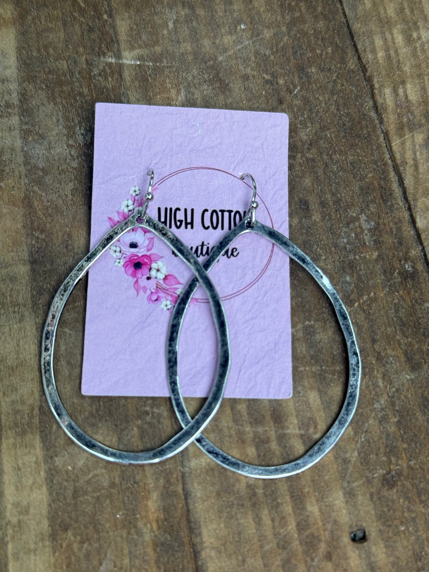 Antique Silver Teardrop Earrings