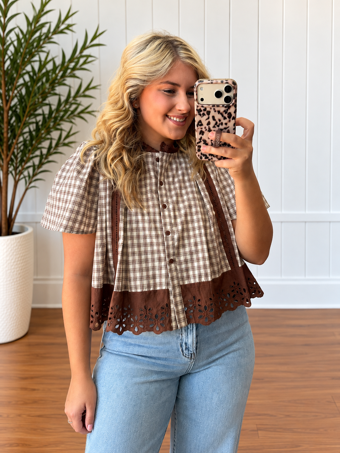 The Sweet Magnolia Check Blouse 🤍