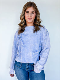 Bow Terry Sweatshirt Periwinkle