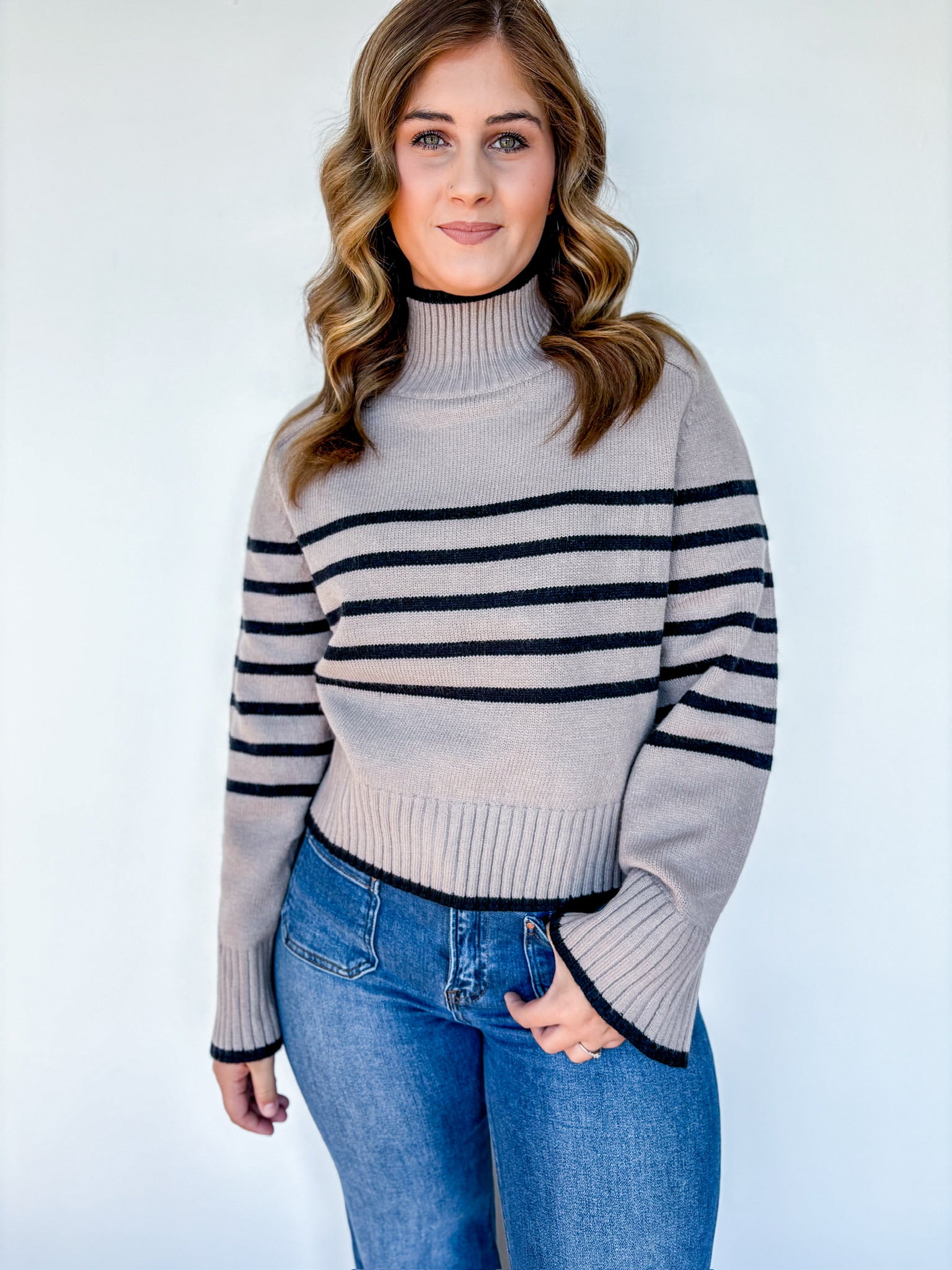Timeless Taupe Stripe Sweater