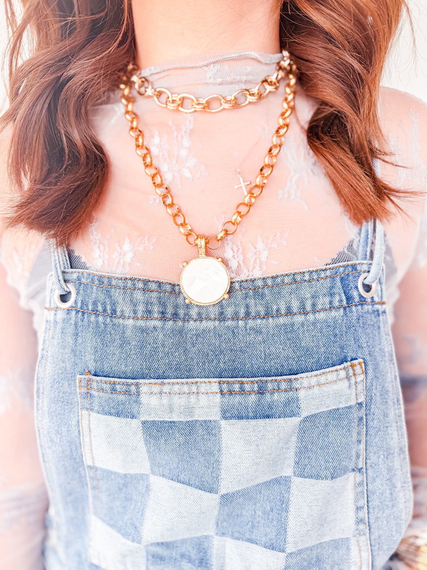 Sweet Stitch Checkered Overalls