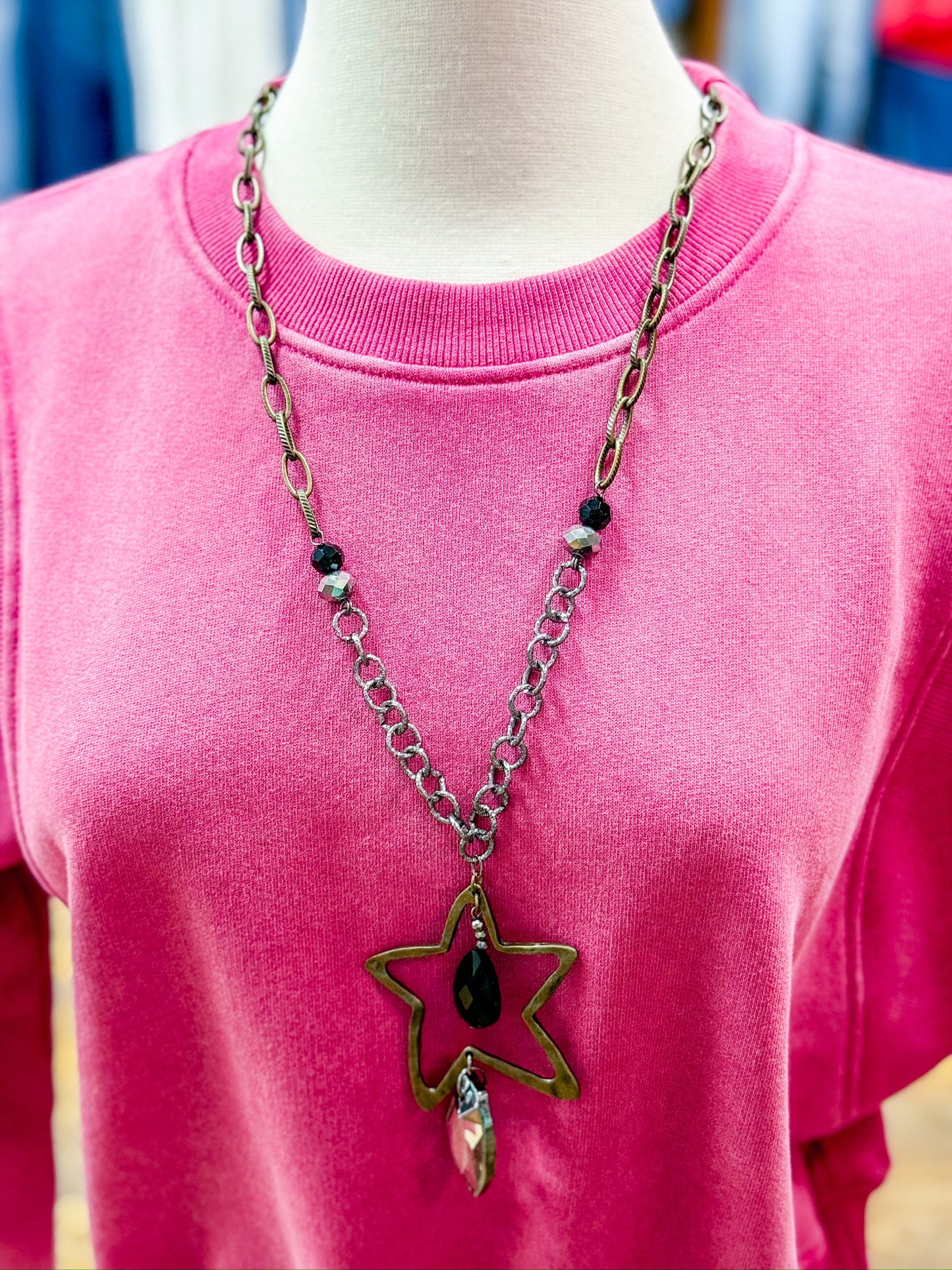 Mixed Chain Star Necklace