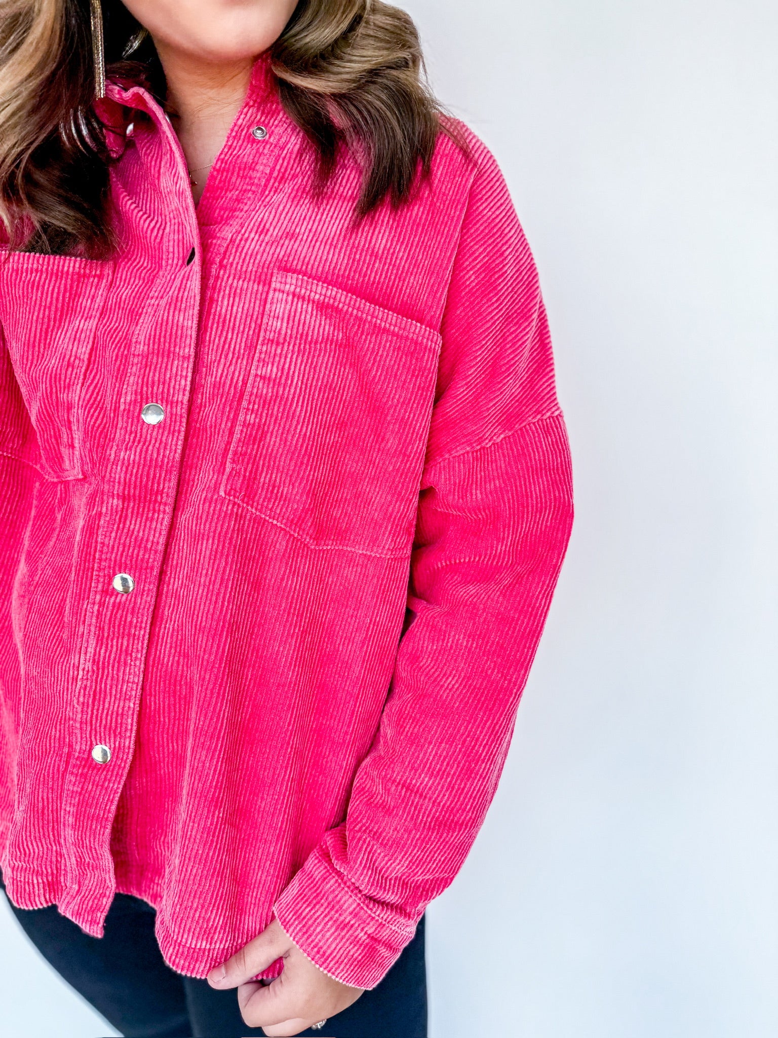 Fuschia Corduroy Top
