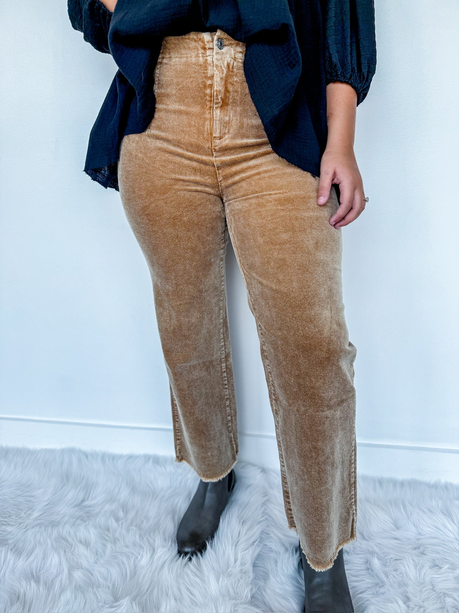 Camel Mineral Wash Corduroy Bottoms