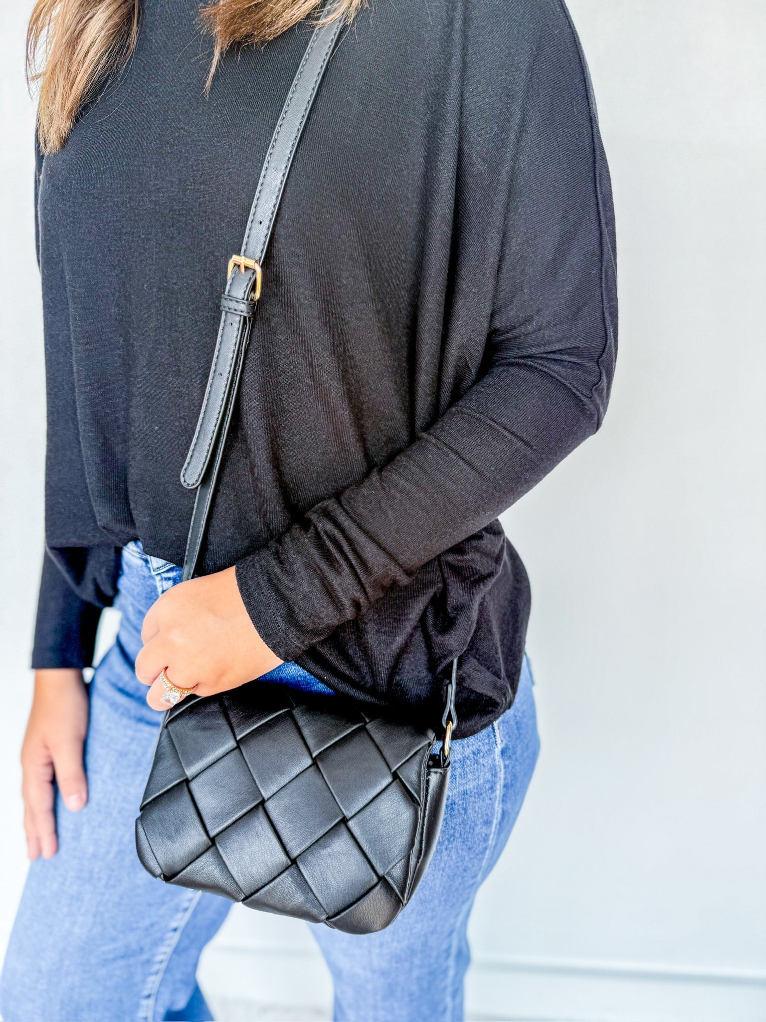 Emily Mini Woven Flap Crossbody Bag
