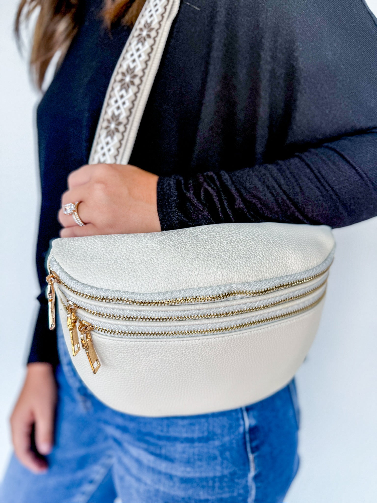 Triple Zippered Sling Bag Two Colors!