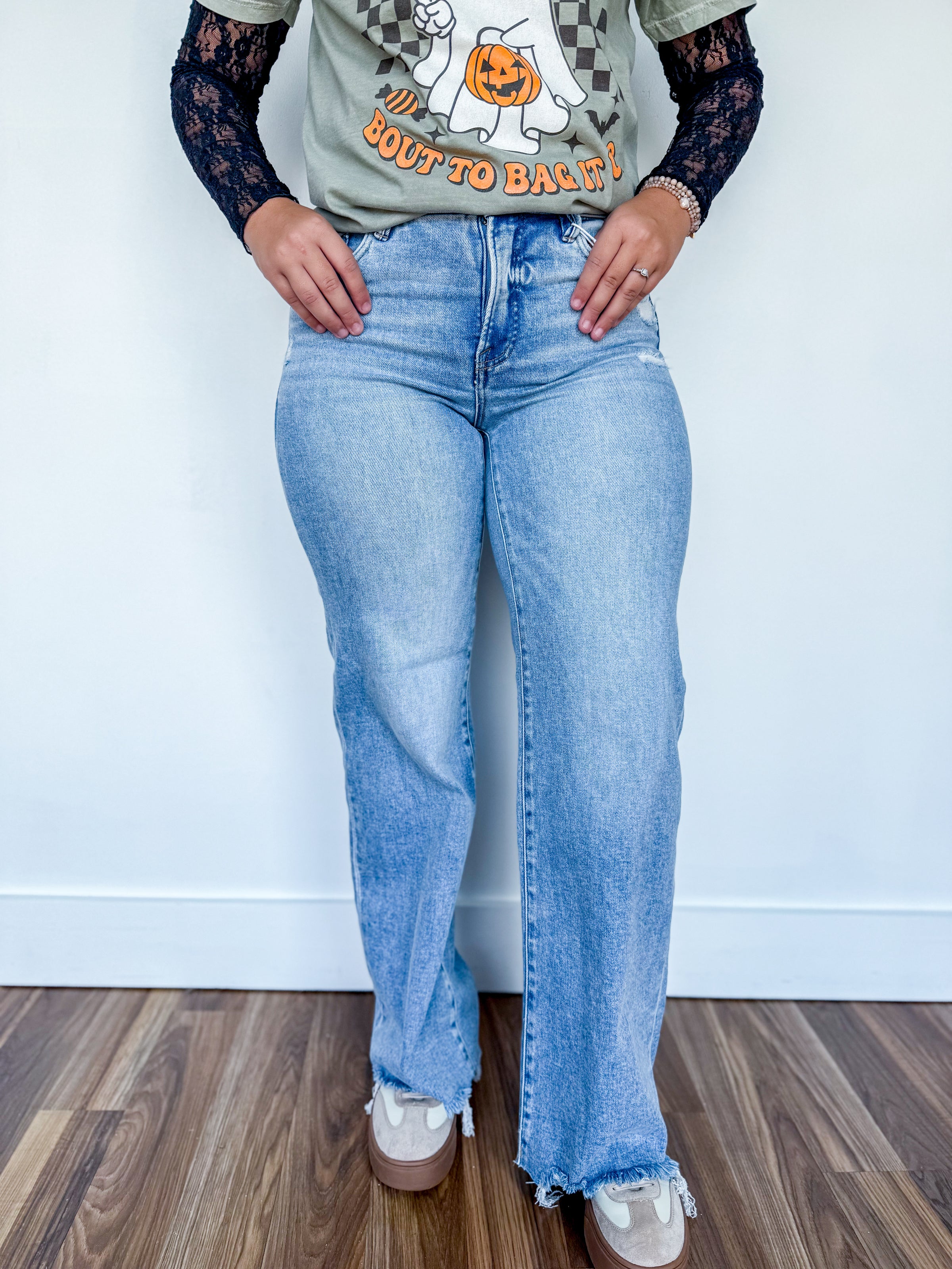 Risen Tummy Control Mid Rise Denim