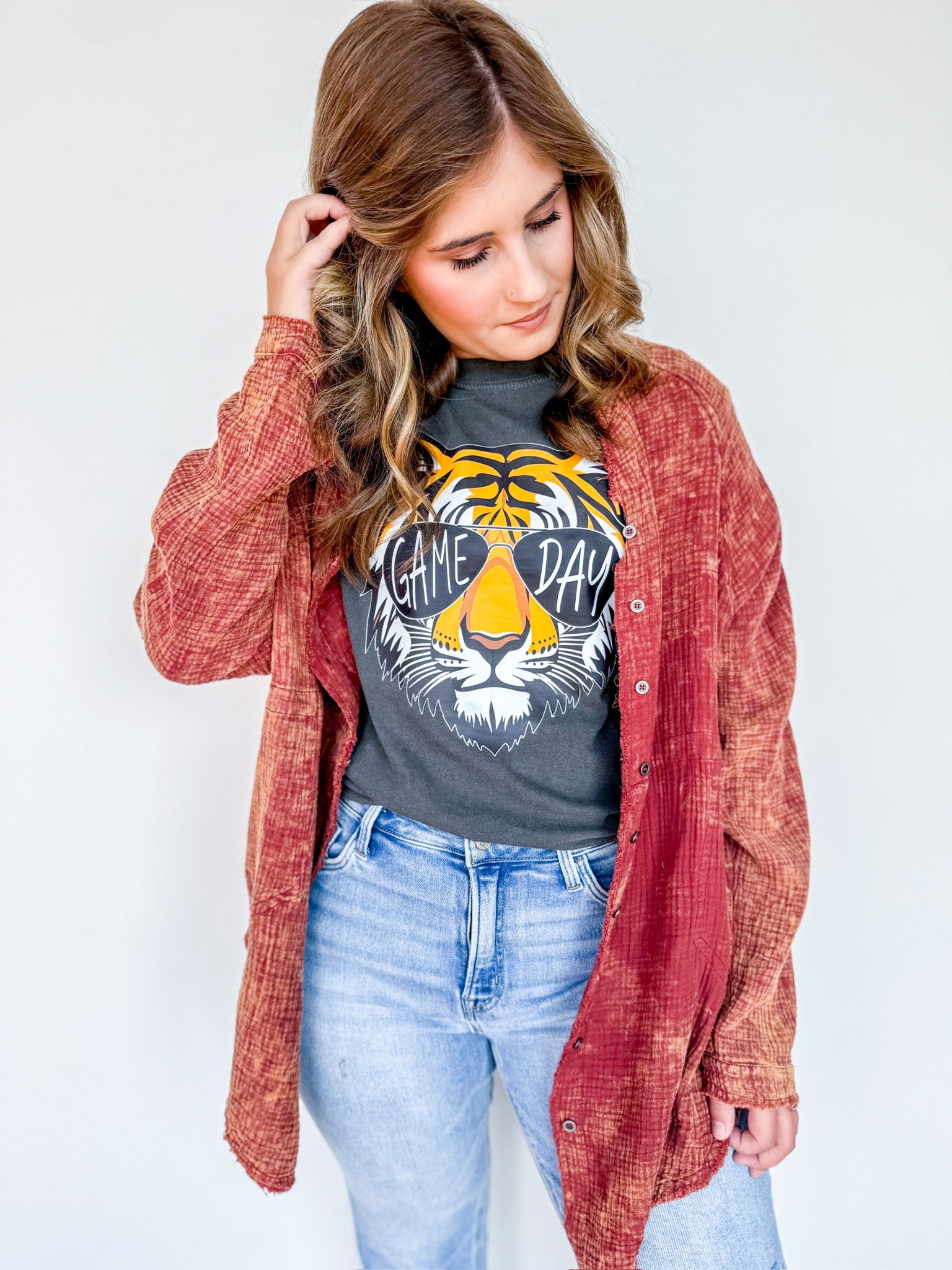 Vintage Brick Gauze Top