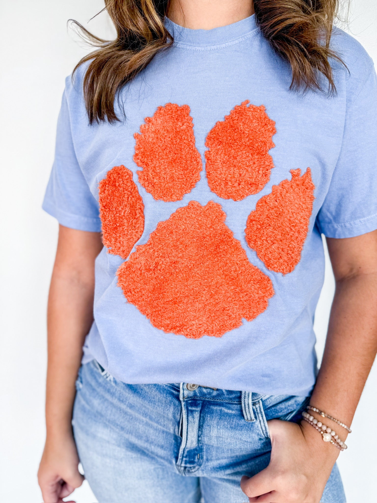 Orange Paw Fluffy Comfort Color Tee