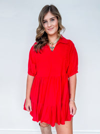 Crimson Kiss Babydoll Dress