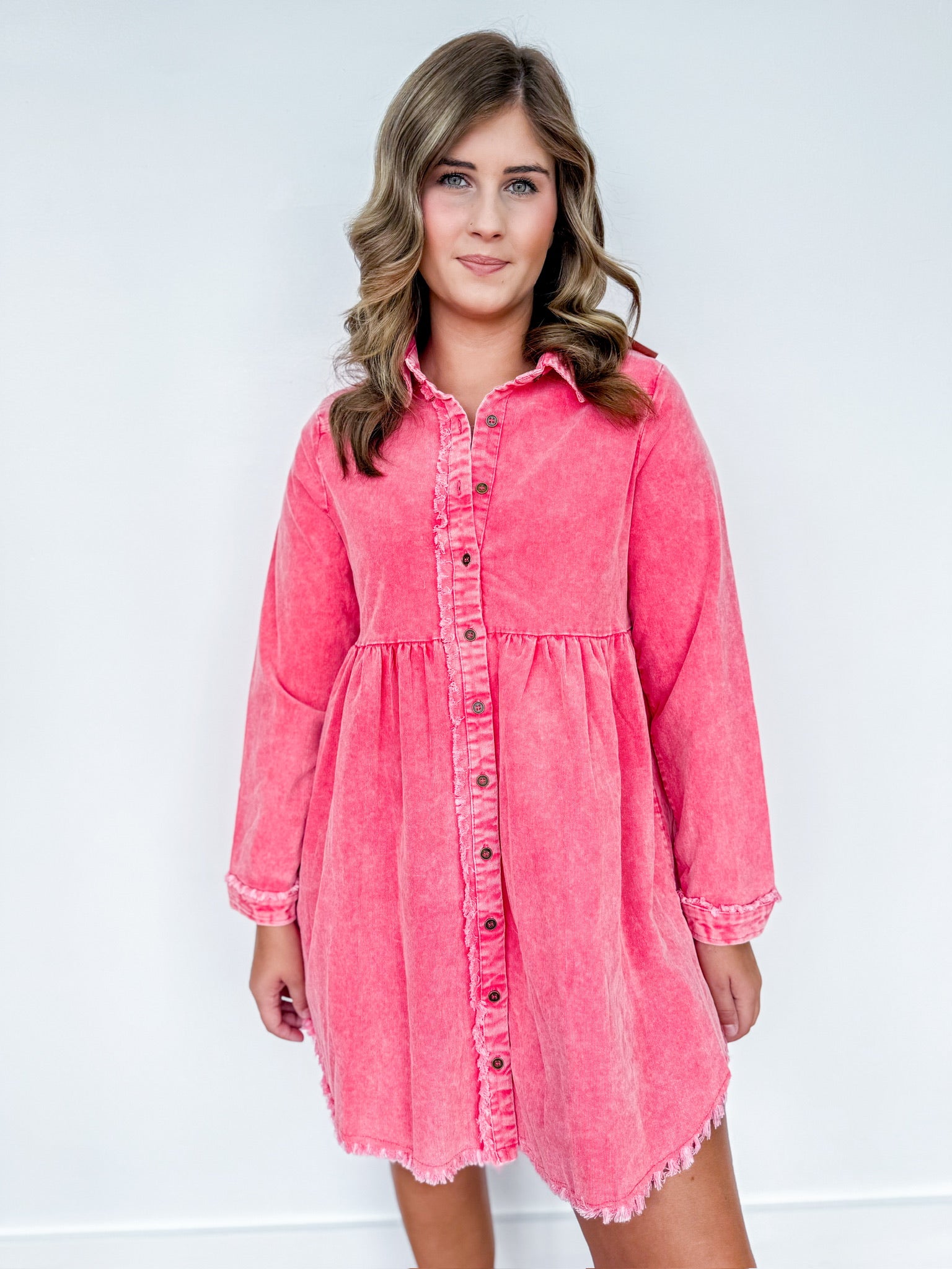 Frayed Edge Mineral Wash Dress