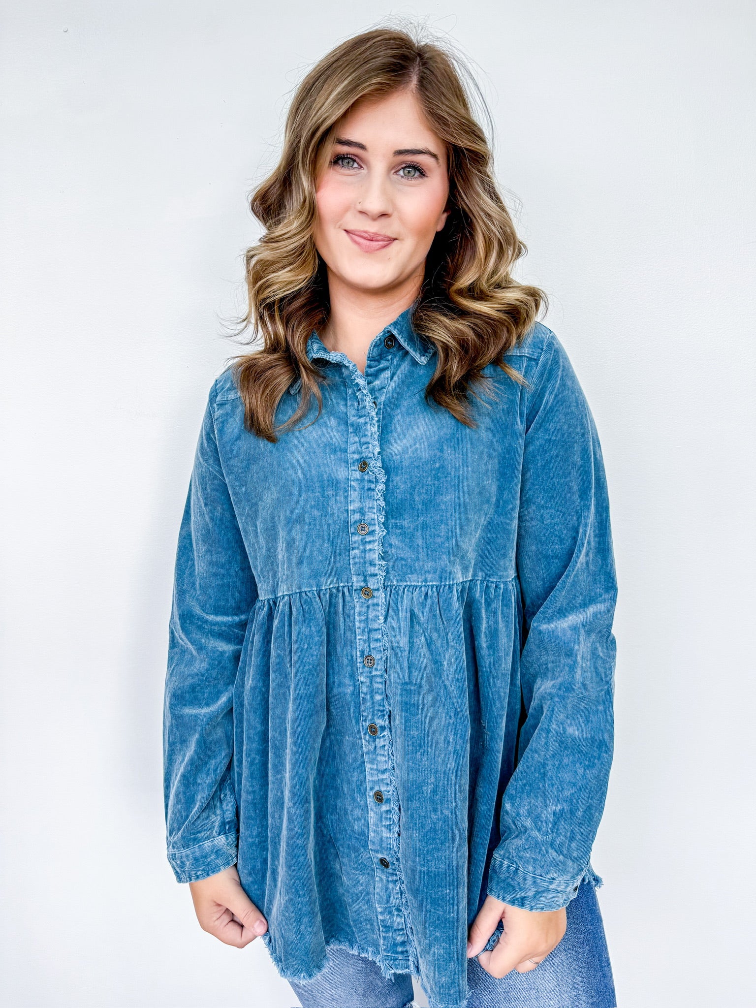 Faded Charm Collared Tunic