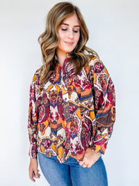 Vintage Bloom Print Top