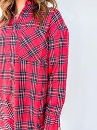 Merry Check Plaid Shirt Dress