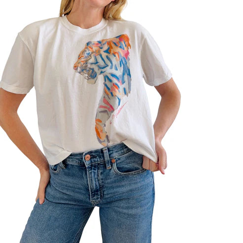 "Tiger Blue Roar" Comfort Color Art-T-Shirt