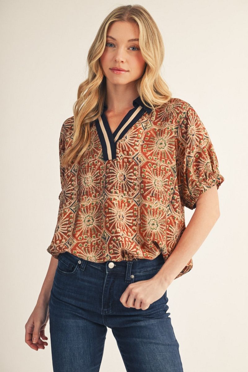 Southwest Sunset Print Top