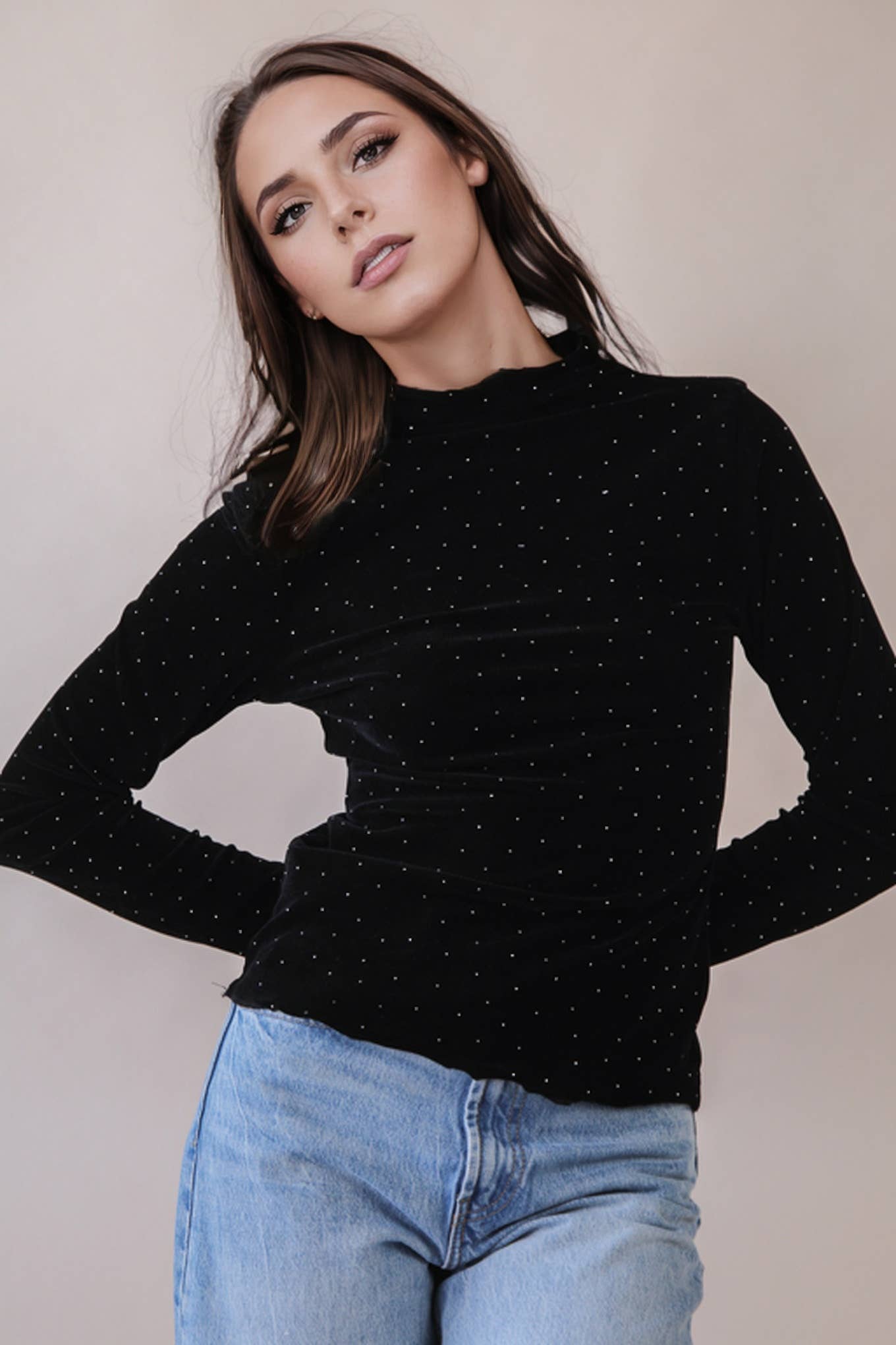 Black Stone Fitted Top
