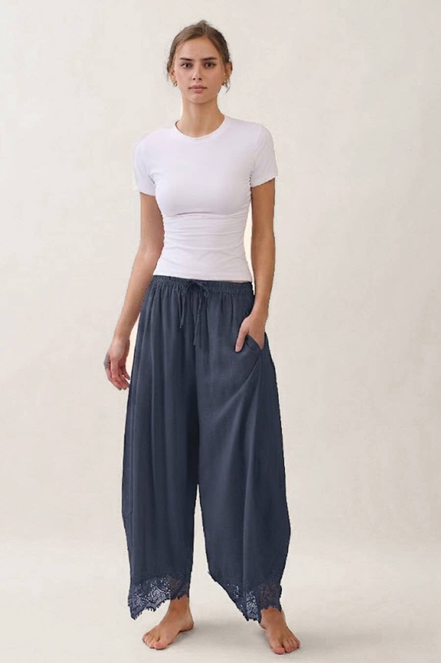 Pretty in Lace Wide Leg Pants Black or Blue