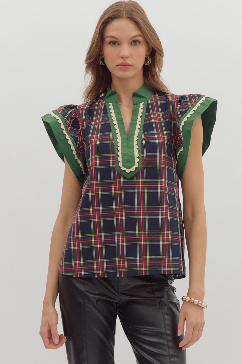 Plaid Charm Top