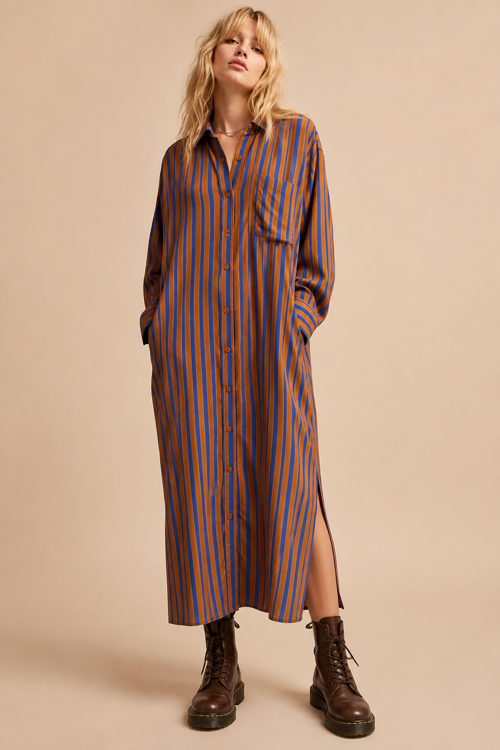 The Uptown Stripe Midi Dress