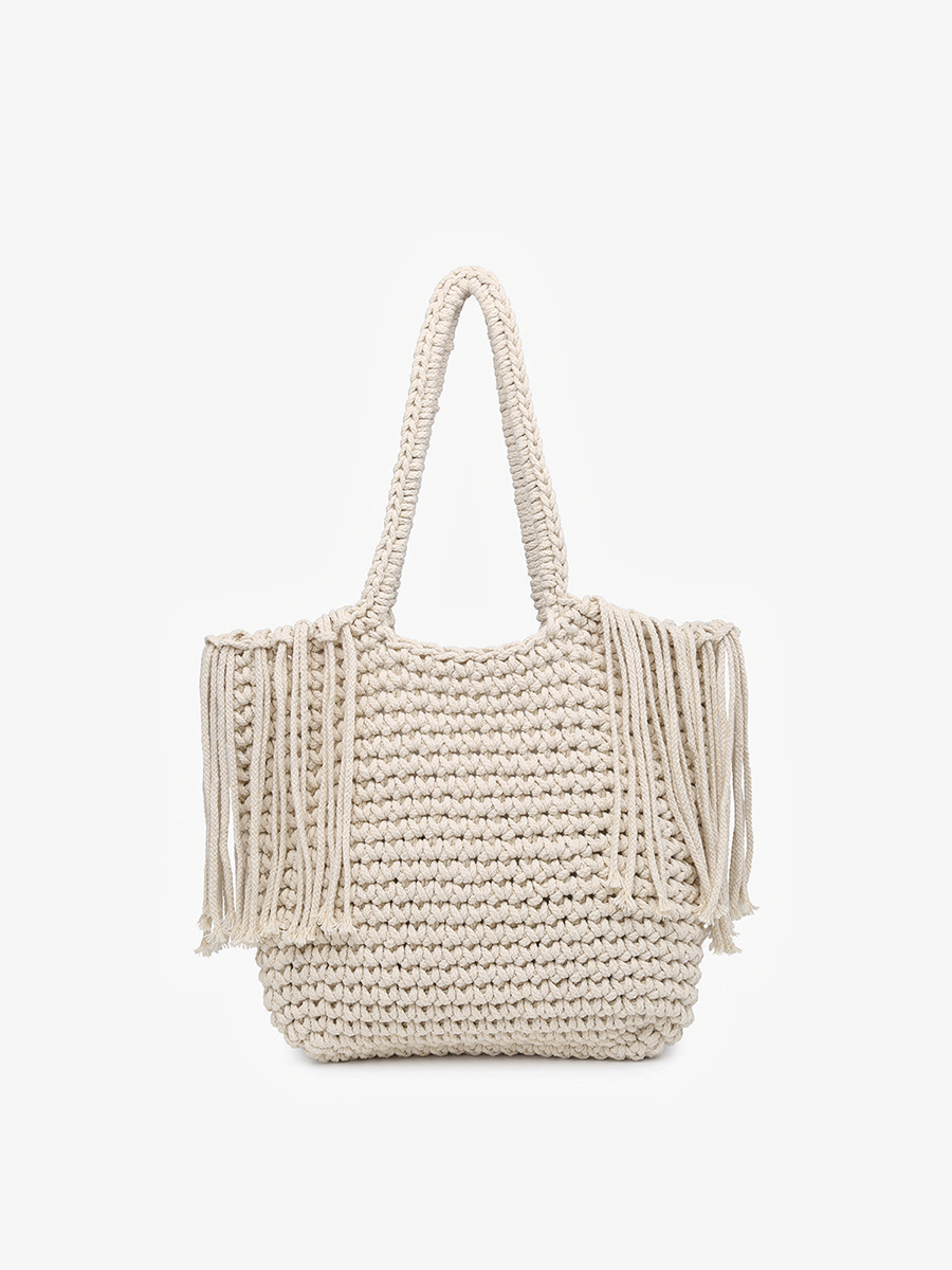 Gracie Macrame Satchel w/ Fringe