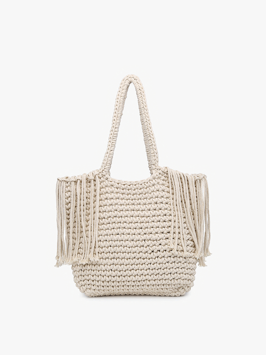 Gracie Macrame Satchel w/ Fringe