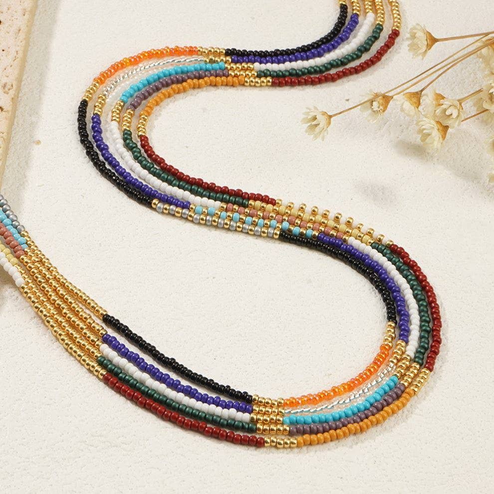 Wine Beaded Necklace