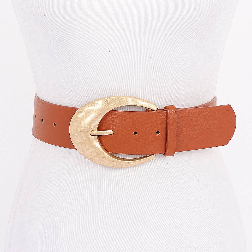 Metal Buckle PU Belt: BK