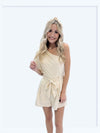 Mikayla One-Shoulder Cream Romper