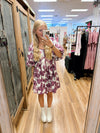 Allison Rae Flower Bubble Sleeve Dress