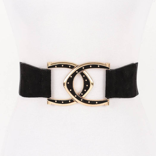 Interlocking Buckle Wide Belt: BK