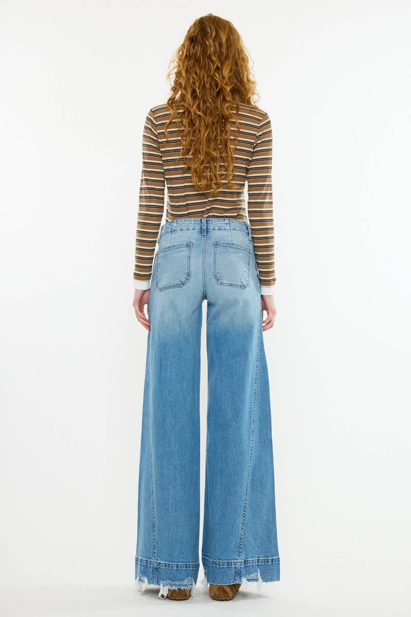 KanCan Mid Rise Super Wide Denim
